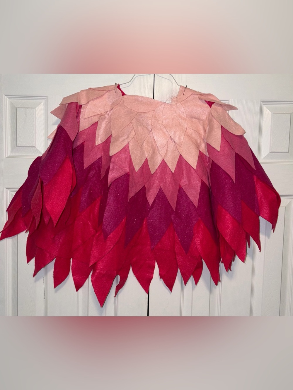 Adult Unisex handmade owl Costume Wings - Pink Red Purple Layered Design poncho